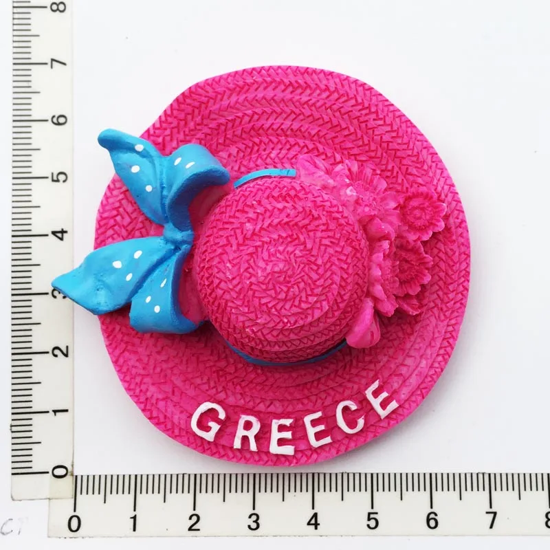 

Greek sun hat Fridge Magnet cultural landscape tourism souvenir resin decoration message stickers handicrafts