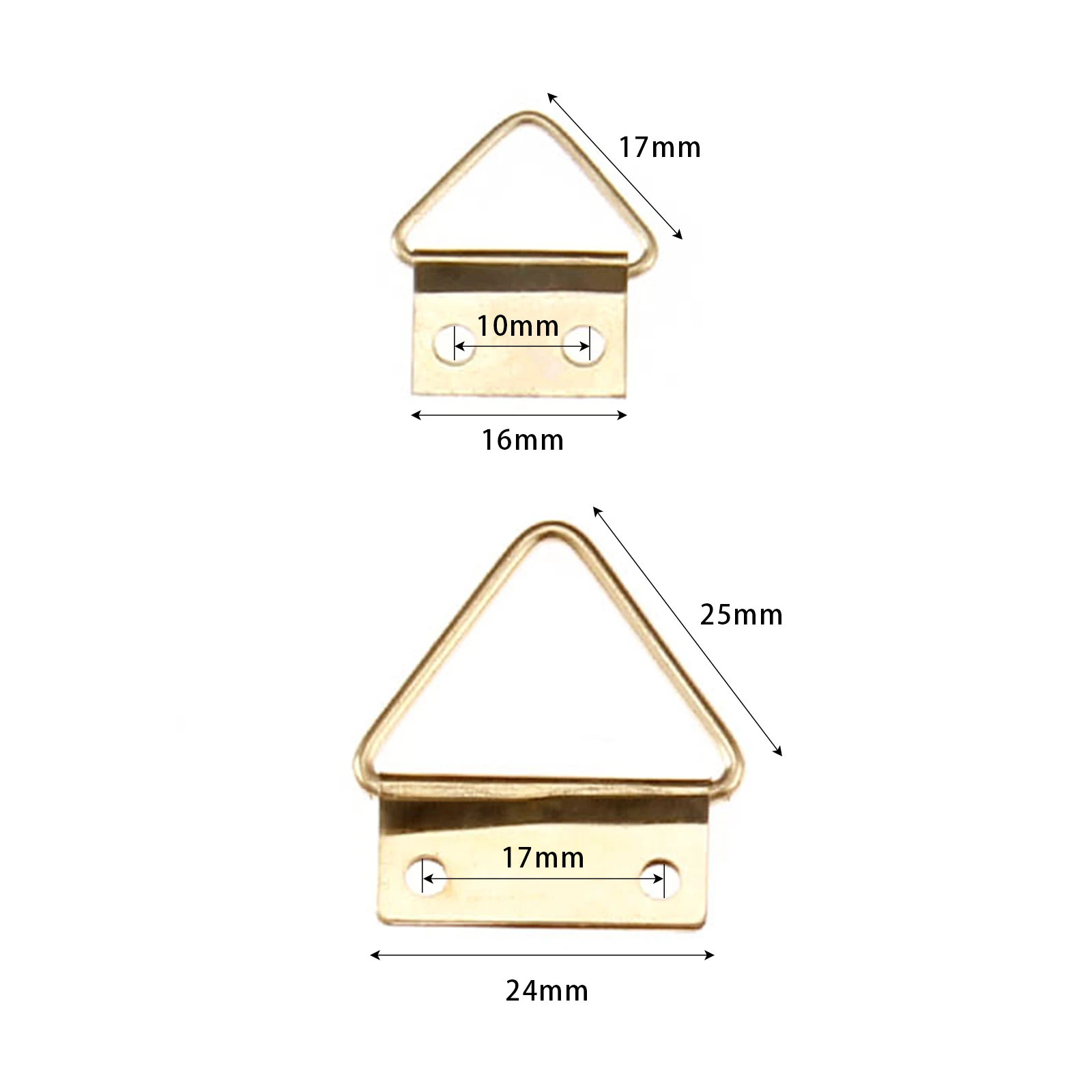10/20Pcs Golden Double Hole Triangle D-Ring Hanging Picture Photo Oil Painting Mirror Frame Hook Hanger Furniture Accessories