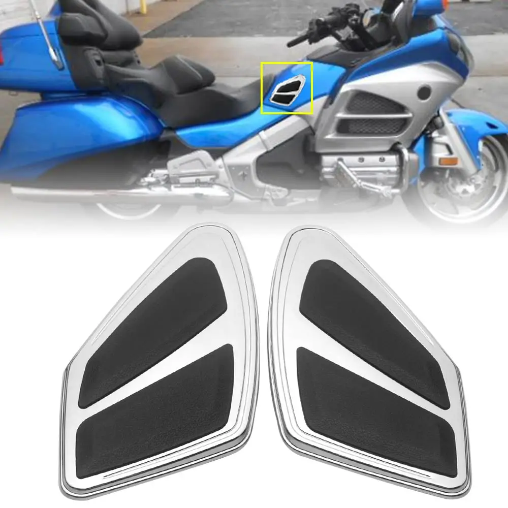 

Накладки на бак мотоцикла, наколенники для Honda Gold Wing Airbag Audio Comfort Nav Abs Gl1800Bm 2012-2017, черные с отражающим хромированным покрытием