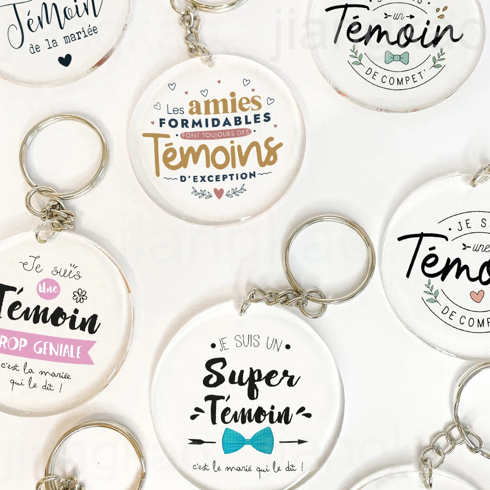 I'm Such A Great Witness Printed Keychain Circle Key Chain Acrylic Keyring Proposal Wedding Gift for Witness Bridesmaid Best Man