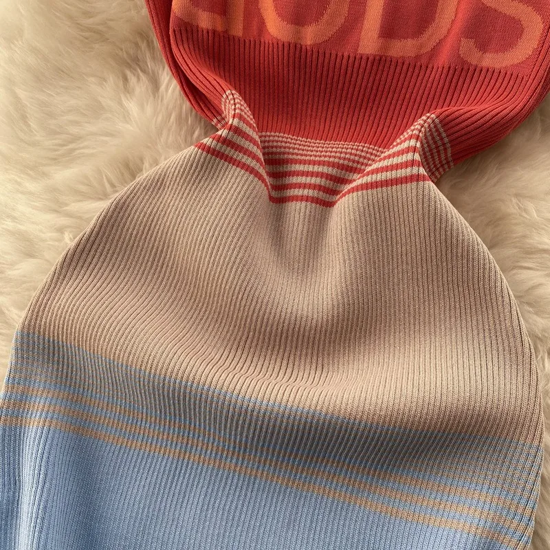 YuooMuoo-فستان نسائي Y2K محبوك متدرج ، حمالة صدر مثيرة ، عارية الذراعين ، نحيفة ، مرنة ، ملاصقة للجسم ، الصيف ، ملابس الشارع ، الموضة