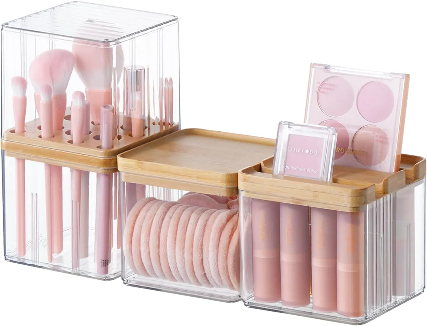 

Makeup Brush Holder Comb with Cover Makeup Containers Organizers Set Makeup Holder Box Cosmetic Case With Lid Waterproof Dustpro
