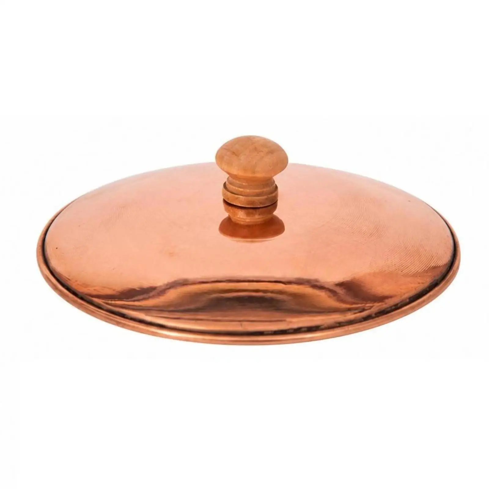 Elegant Copper Pot Lid for Frying Pan Replacement with Raised Rim and Metal Screw Fastener for Daily Use