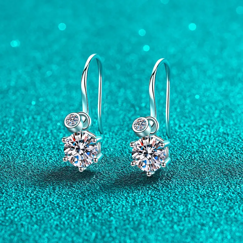 

1.12-4.12 ct 925 Pure Silver Luxury Elegant Minimalist Stud Earrings Moissanite GBA Certified Fine Gifts Jewelry