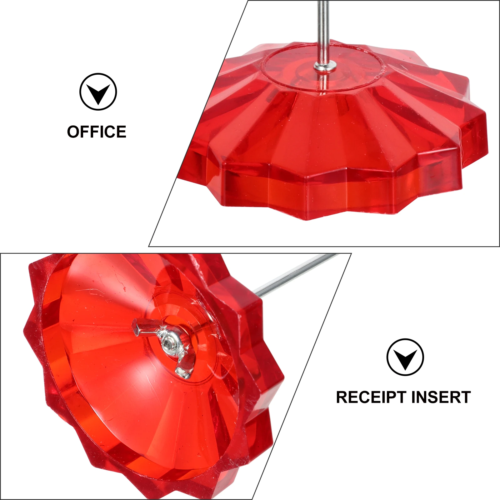 2pcs Receipt Spike Anti-Skid Office Menu Holder Restaurant Bill Fork Memo Ticket Spindle Paper Check for Hotel