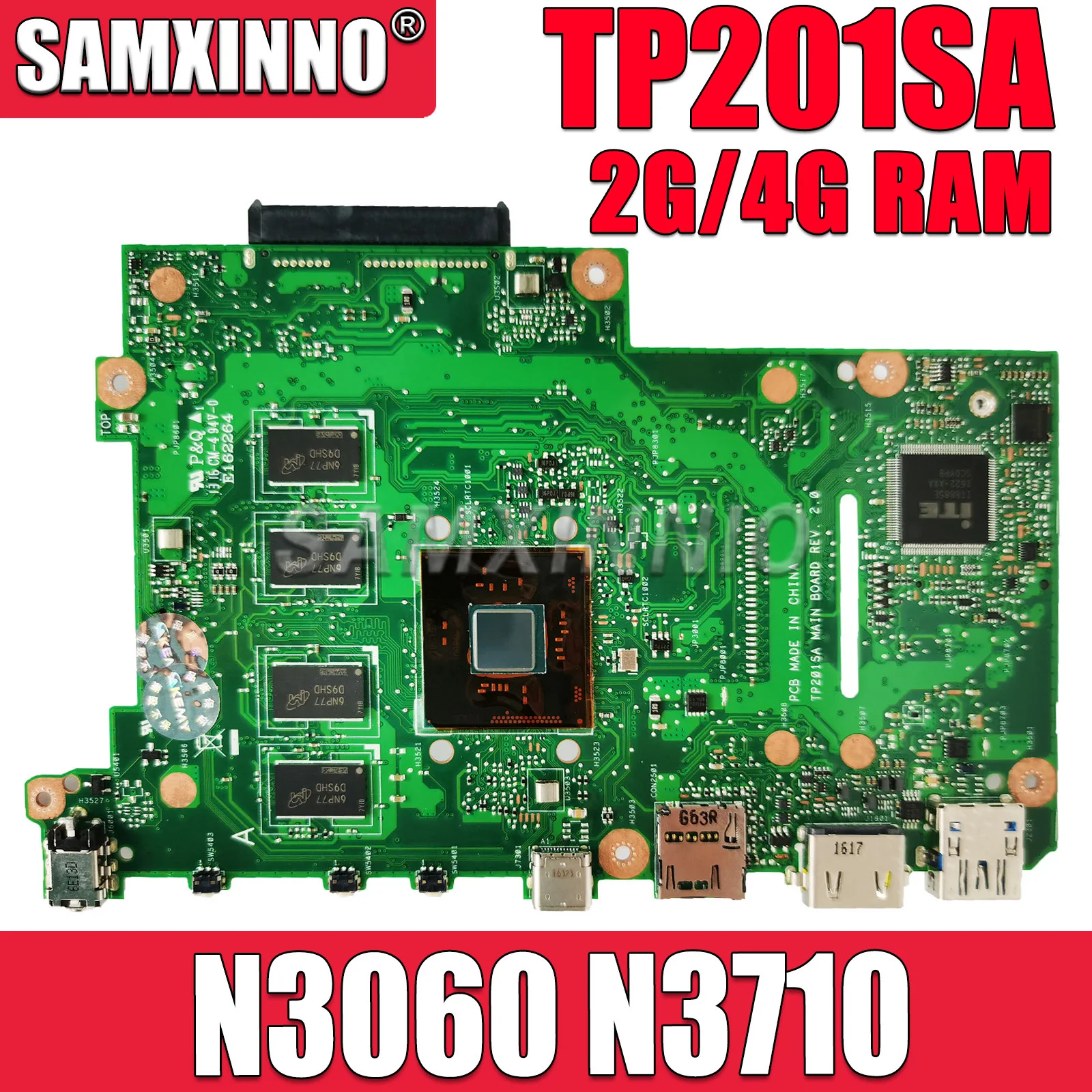 

TP201SA Mainboard For ASUS Transformer Book Flip TP201S TP201 Laptop Motherboard With N3060 N3710 CPU 4GB RAM OK 100% Test