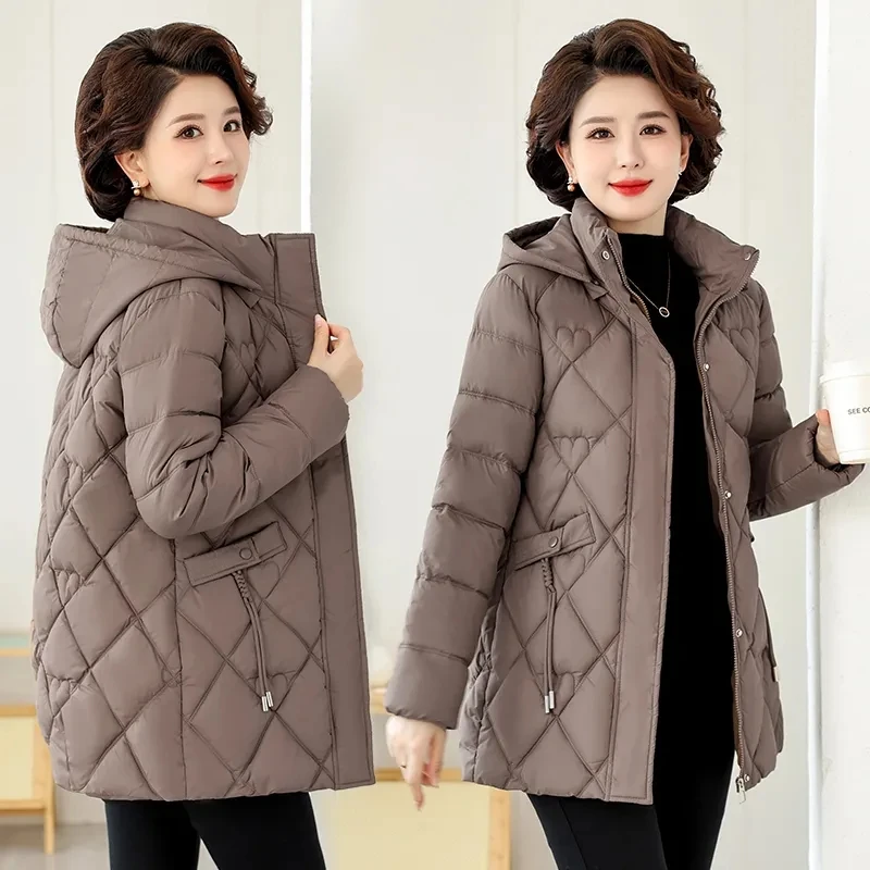 2025 New Winter Hooded Jacket Women Korean Parkas Loose Down Cotton Coats Overcoat Female Casual Thick Warm Windproof Outerwear