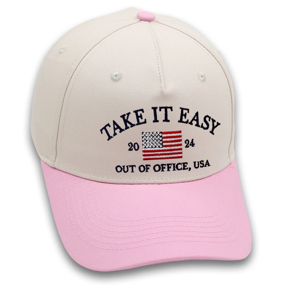 Take It Easy Vintage Trucker Hat 2024 USA Embroidery Baseball Cap Woman Leisure Outdoor Hat