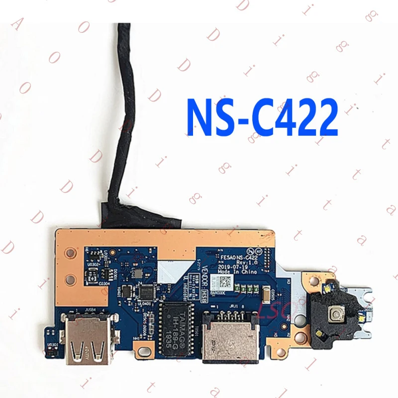 

Плата кнопки питания USB RJ45 WLAN Ethernet для Thinkpad E15 с кабелем NS-C422