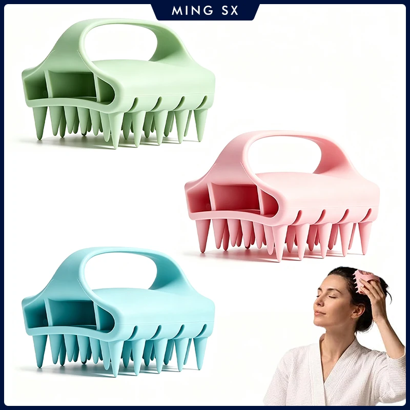 Scalp Massager Shampoo Brush Hair Washing Scalp Brush Soft Silicone Scalp Massager Hair Comb For Dandruff Removal Bathing Tools