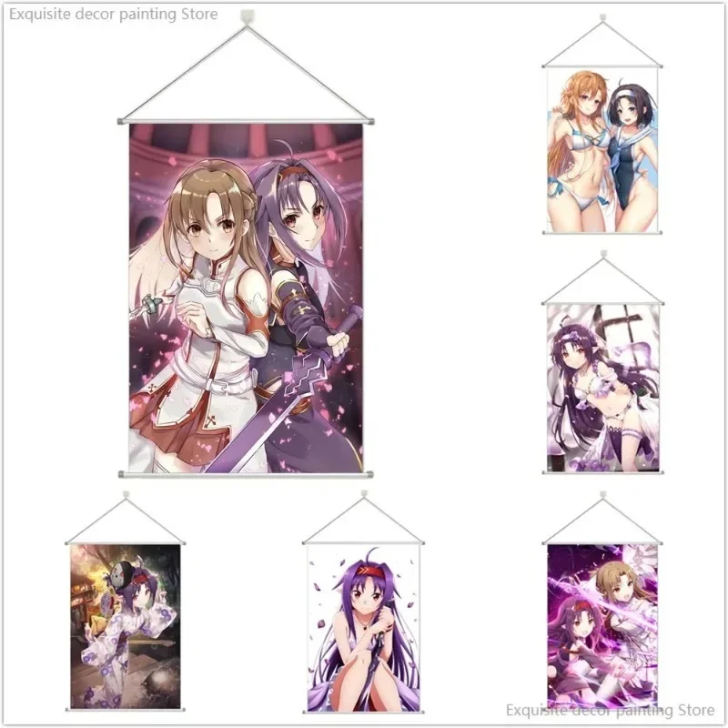 Sword Art Online  Konno Yuuki Asuna Aesthetic Print Posters Wall Art Canvas Painting Living Room Bedroom Decor No Frame