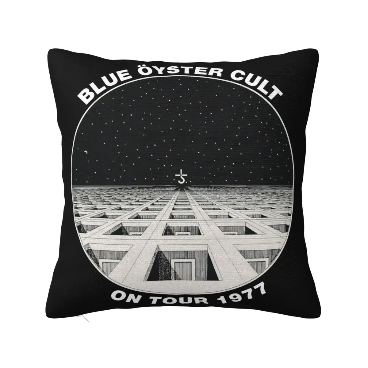 الأزرق المحار عبادة على جولة 1977 الأسود الأزرق المحار عبادة غامض روك الشهيرة مريحة امرأة Steampunk كيس وسادة #1