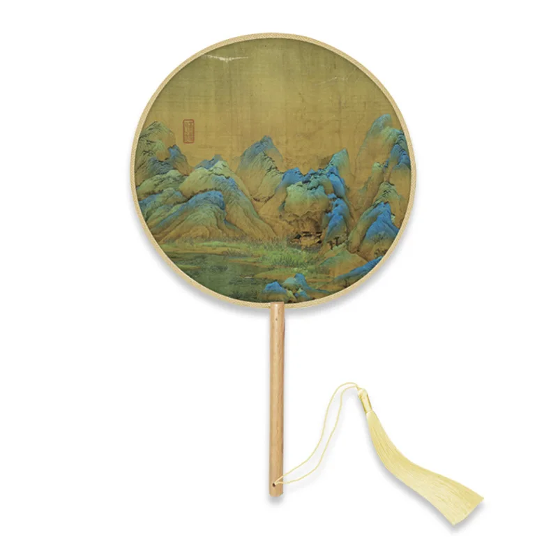 Ancient Fan Chinese Style Silk Double-sided Embroidery Dance Summer Classical Clothing Hanfu Women Long Tassel Small Round Fan - Image 6