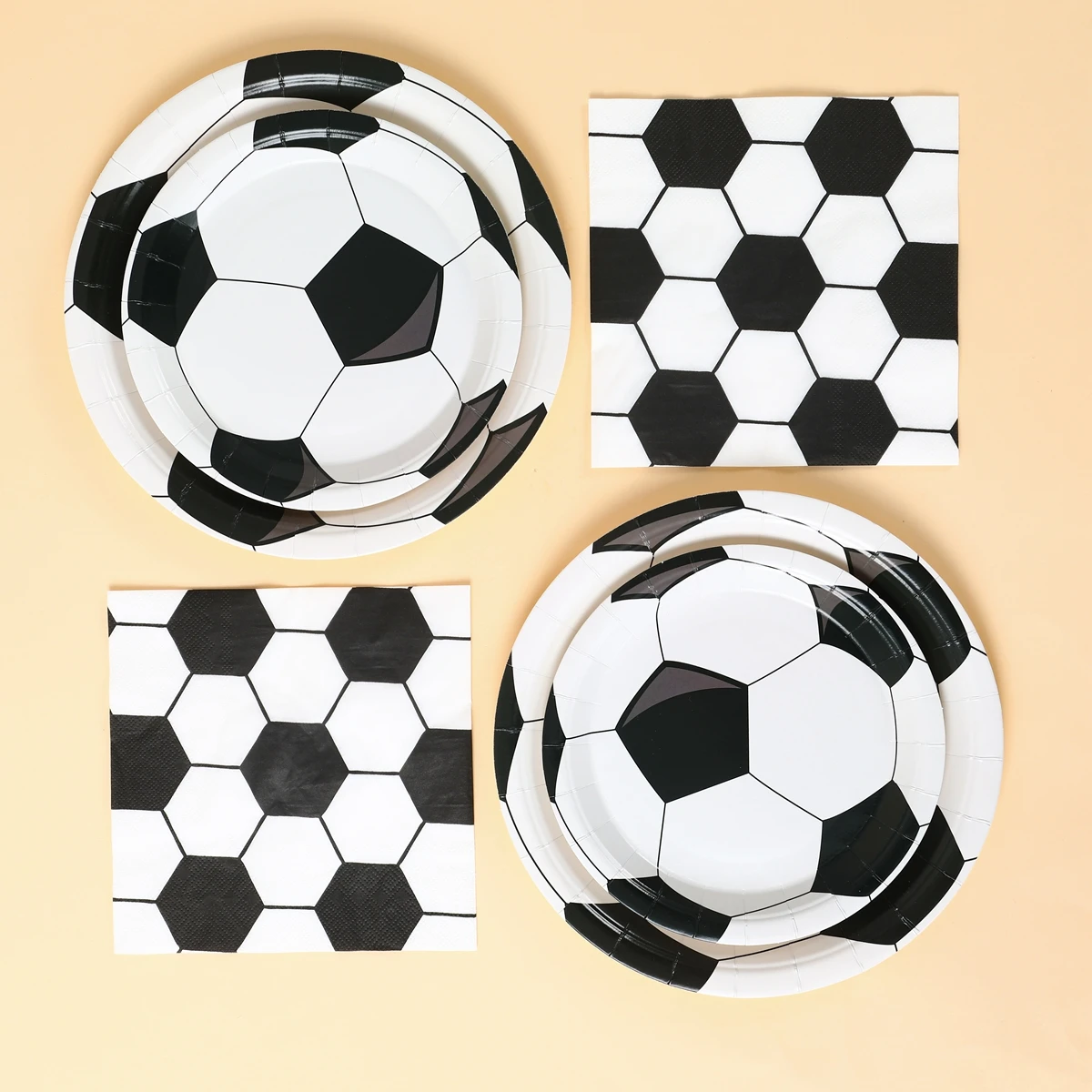 Soccer Birthday Decoration Disposable Tableware Soccer Party Paper Plates Napkins Football Themed Birthday Baby Shower Decor