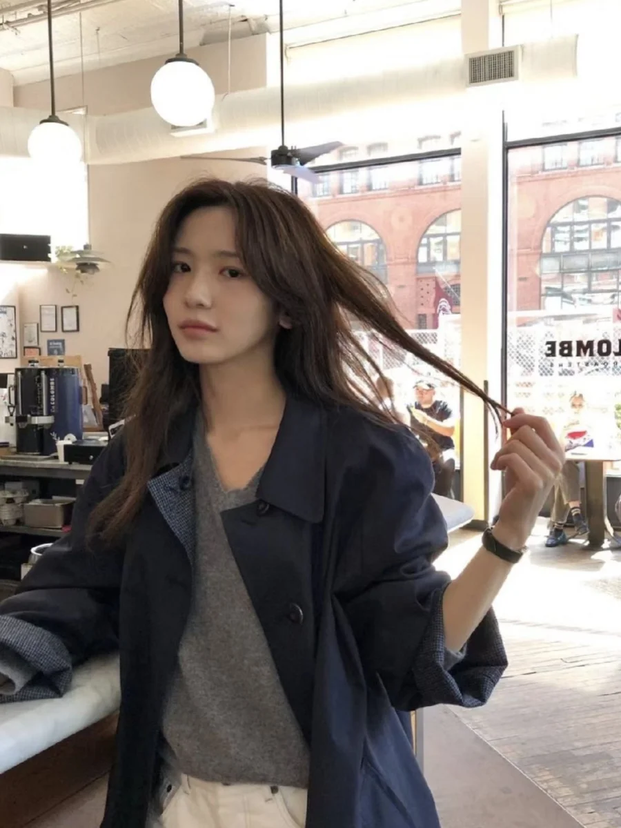 

Autumn 2024 Dongdaemun Eight Milk Home Vintage Loose Casual Double-Sided Wear Plaid Sle Coat Outerwear Women's Faion