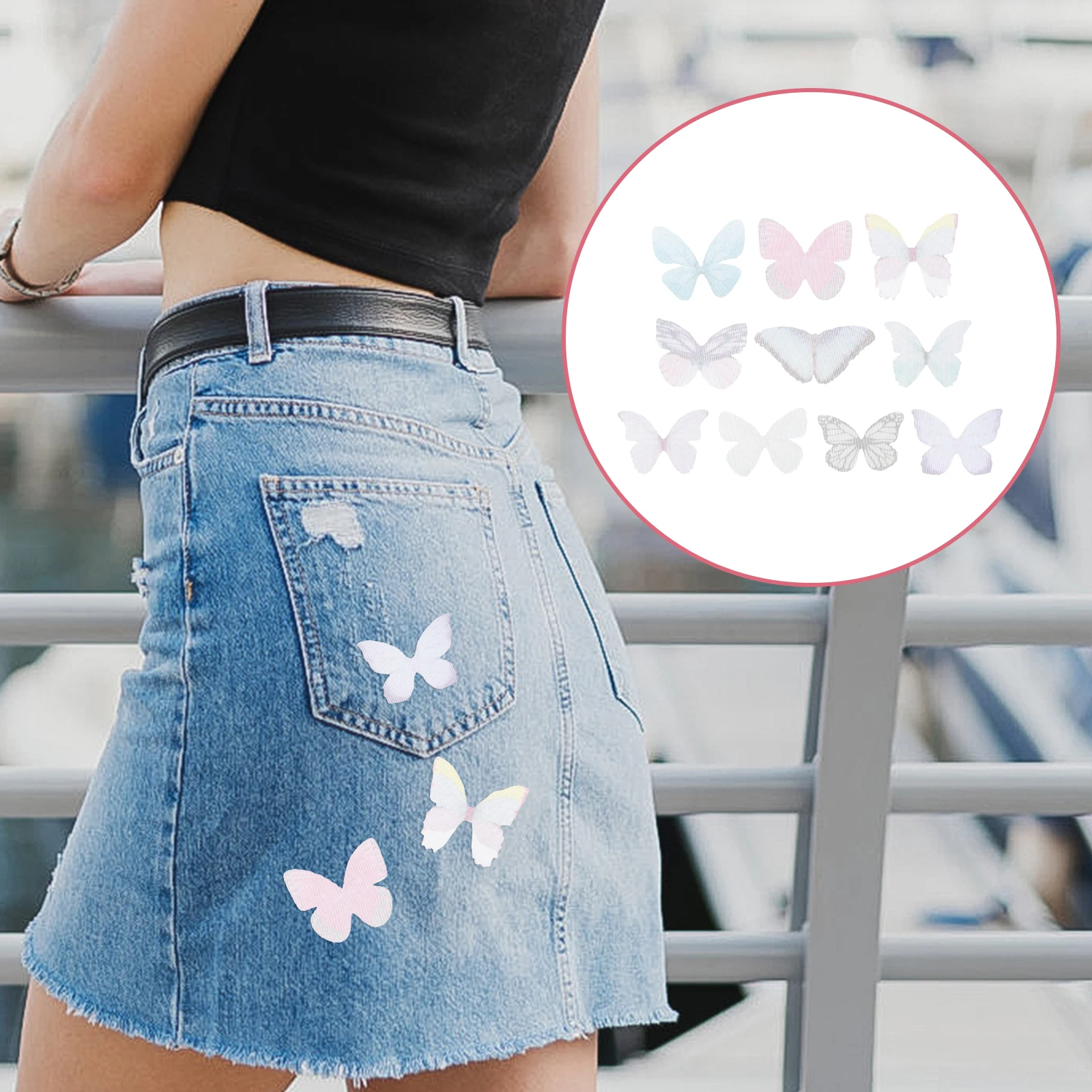 

20 pcs Gauze Butterflies Hair Accessories DIY Decor Clothes Earings Material Necklace Ornament Craft Supplies Soft 3D Wings