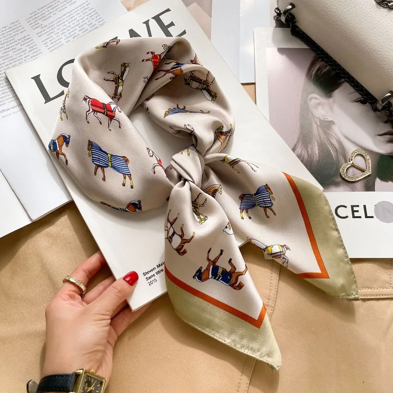 High-grade Mulberry Silk Small Square Scarf with Silk Silk Scarf Outside Neck Scarf