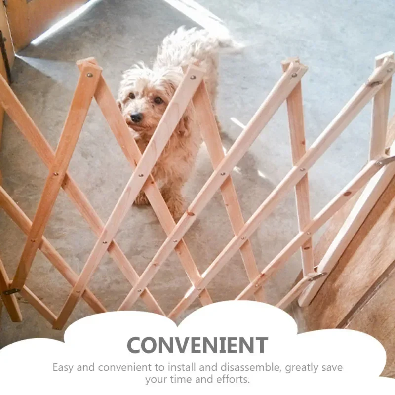 Pet Wooden Fence 1PC Cat & Dog Separation Gate Enclosure Cage Baby Indoor Safety Child Sliding Door Bamboo Wooden Gate