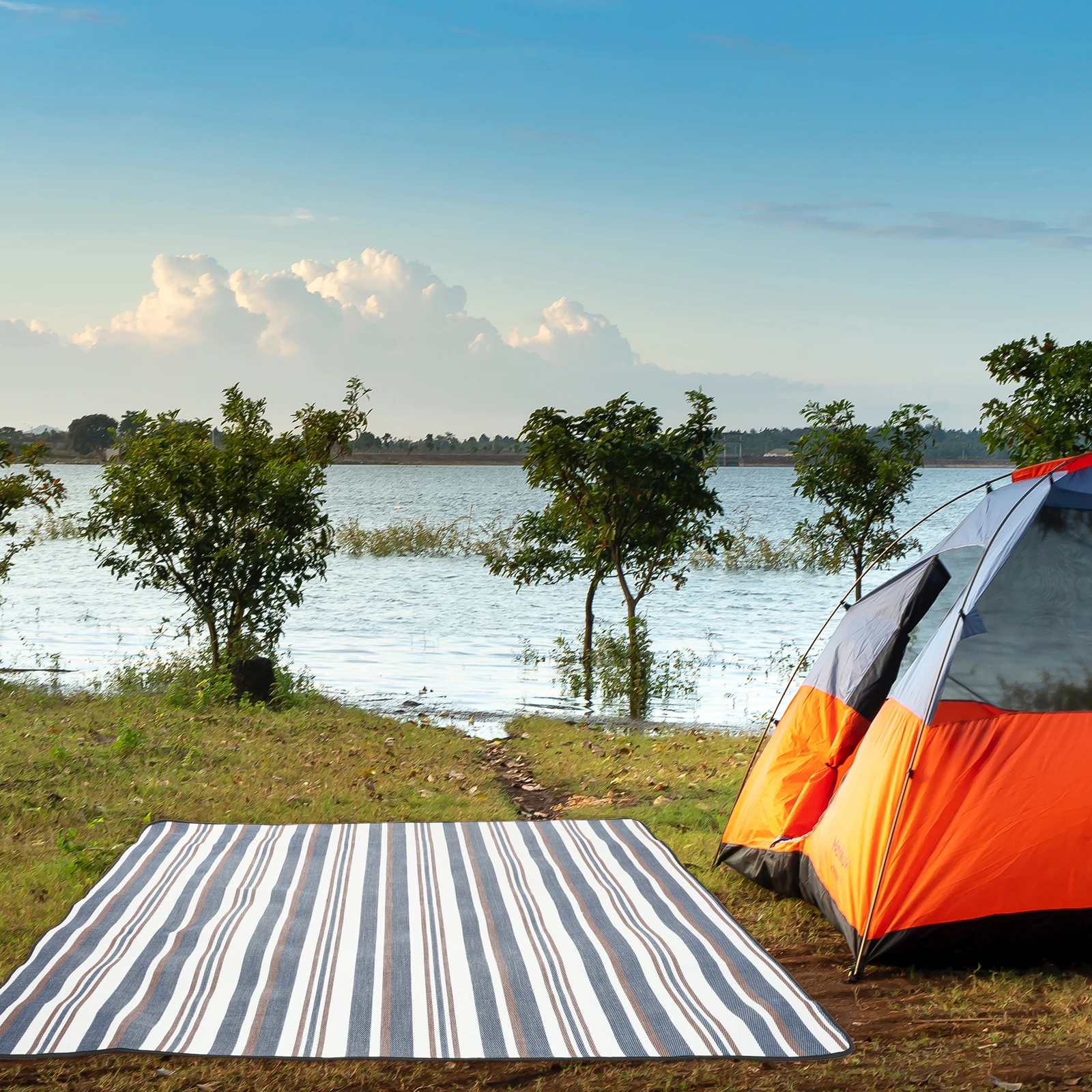 

Picnic Mat Camping Blanket Convenient Cushion Carrying Travel Backyard Tent