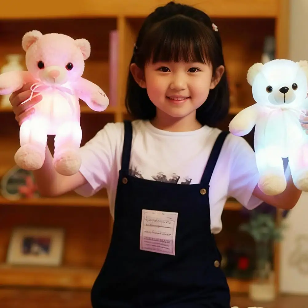 لعبة الدب المتوهجة الملونة القطيفة المضيئة الإبداعية تضيء LED دمية دب هدية عيد الميلاد هدية عيد ميلاد للأطفال #3