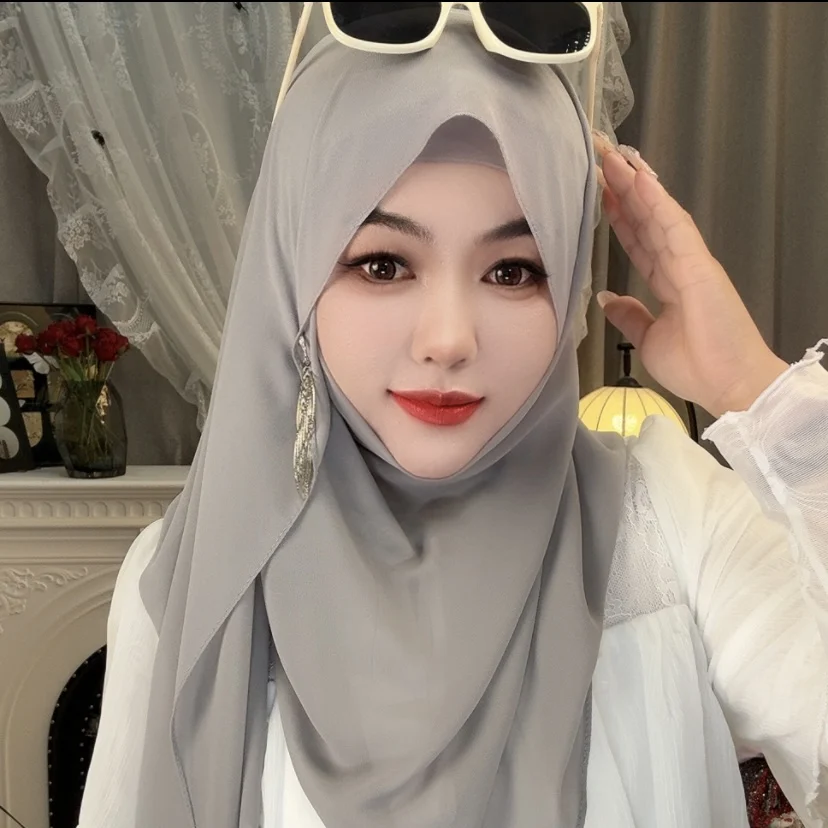 Dubai Moslem Women Triangle Hijab Headband (inner+shayla+ earring) view 6