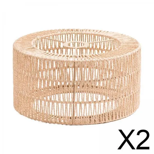 

2xPaper Rope Lampshade Woven Pendant Lampshade for Bedroom Dining Room Kitchen large