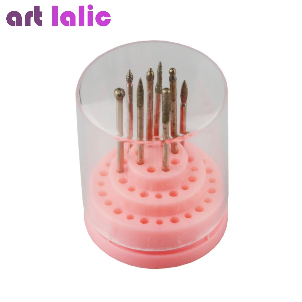 Porte-foret professionnel pour Nail Art, 48 trous, outil de manucure, boîte de couverture en acrylique, présentoir pour Salon de beauté, 1 pièce