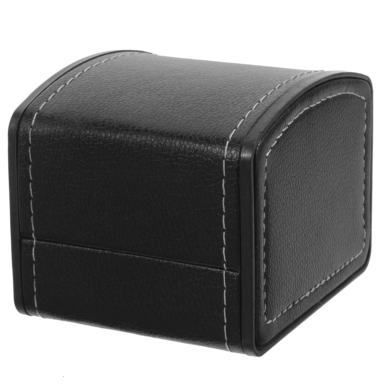 

Watch Box Storage Case Black Exterior Beige Interior PU Watch Organizer Travel Display Stand for Men Wristwatch