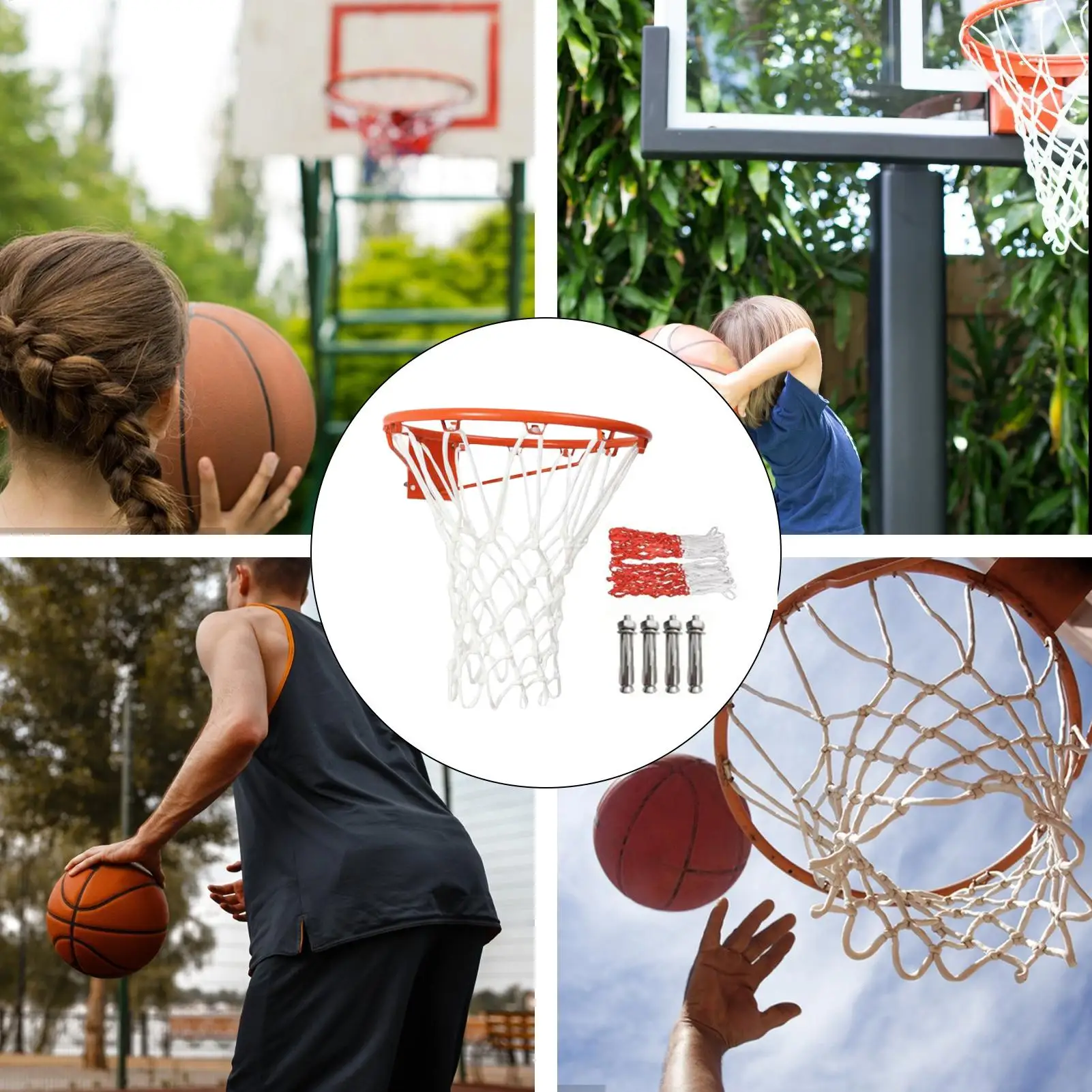 Basketball Net Ersatz Wand Basketball Felge Mit Net Anti-Rost Ball Tor System Zimmer Zubehör Für Einfahrt Gym