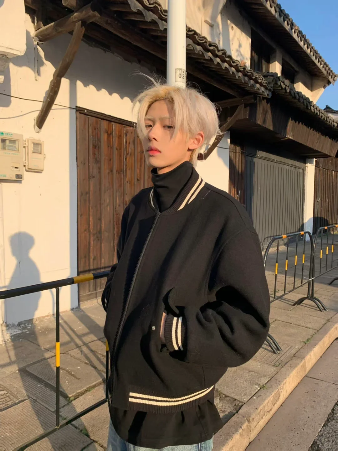 

Autumn Winter ort CleanFit Baseball Jaet ex Casual Versatile Design Sensation Loose Fit Long Sve Youth Faion