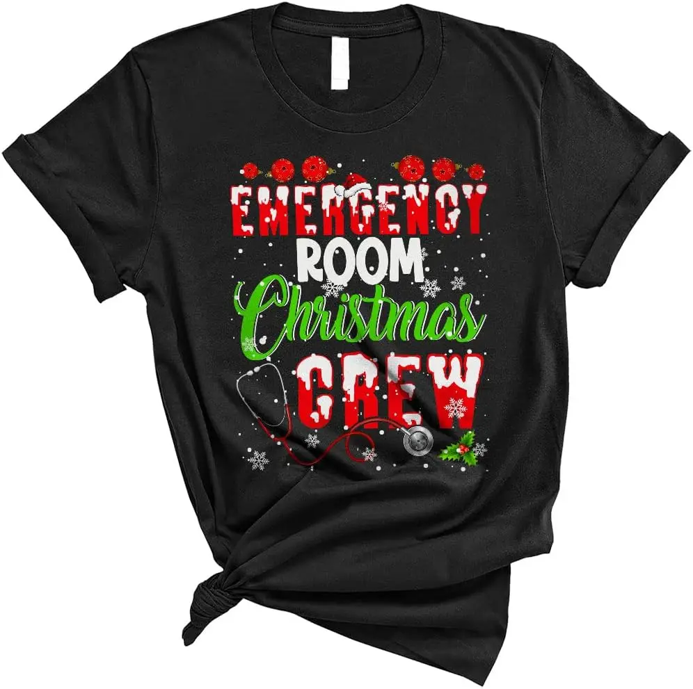 Emergency Room Christmas Crew Funny Christmas Santa Nurse Nursing Squad Lover Gifts Unisex T-Shirt