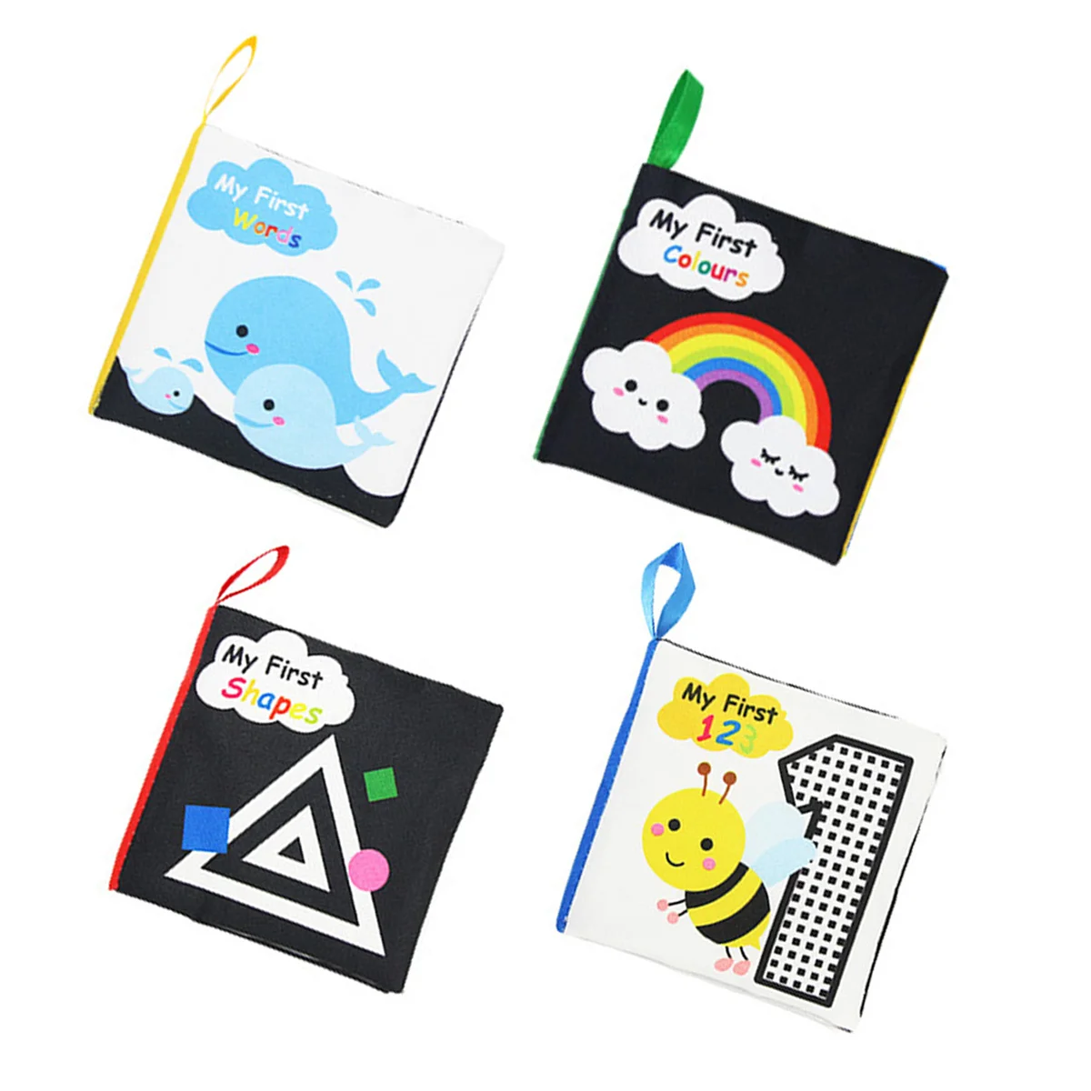 Baby Flipping Small Cloth Book, Insect, Rainbow, Number, Graphic Theme Small Cloth Book, Baby Touch Toy, Early Education Toy