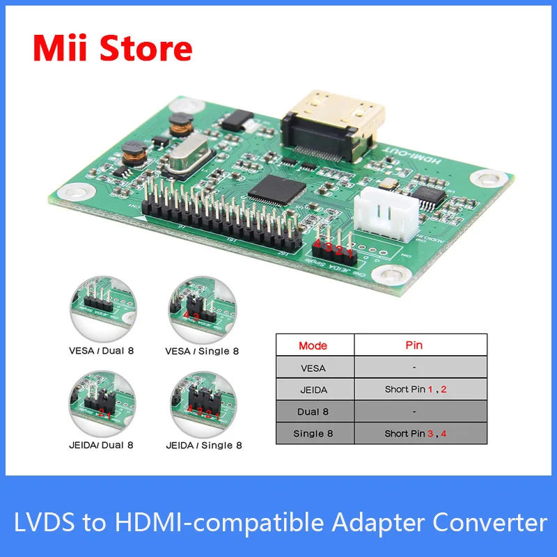 Convertitore scheda adattatore compatibile da LVDS a HDMI compatibile con risoluzione 1080P 720P supporto Raspberry Pi