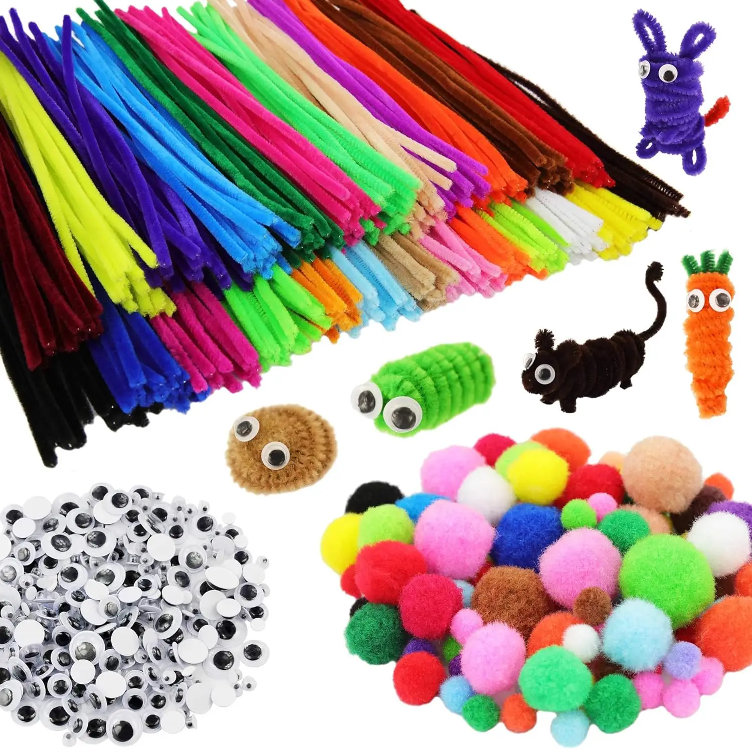 

Pieces Kids Art & Craft Supplies Set DIY Activities & Parties Pipe Cleaners Craft Set 200 Pcs Pipe Cleaners 454 Pcs Pom