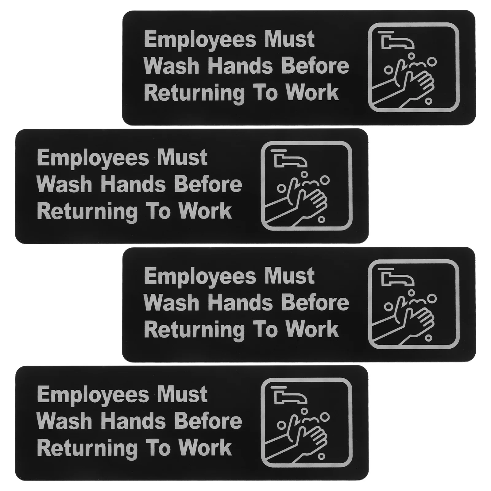 

4pcs Handwashing Sign For Employees Wash Hands Before Returning To Work Acrylic Self Adhesive Sticker For Restaurant Hotel