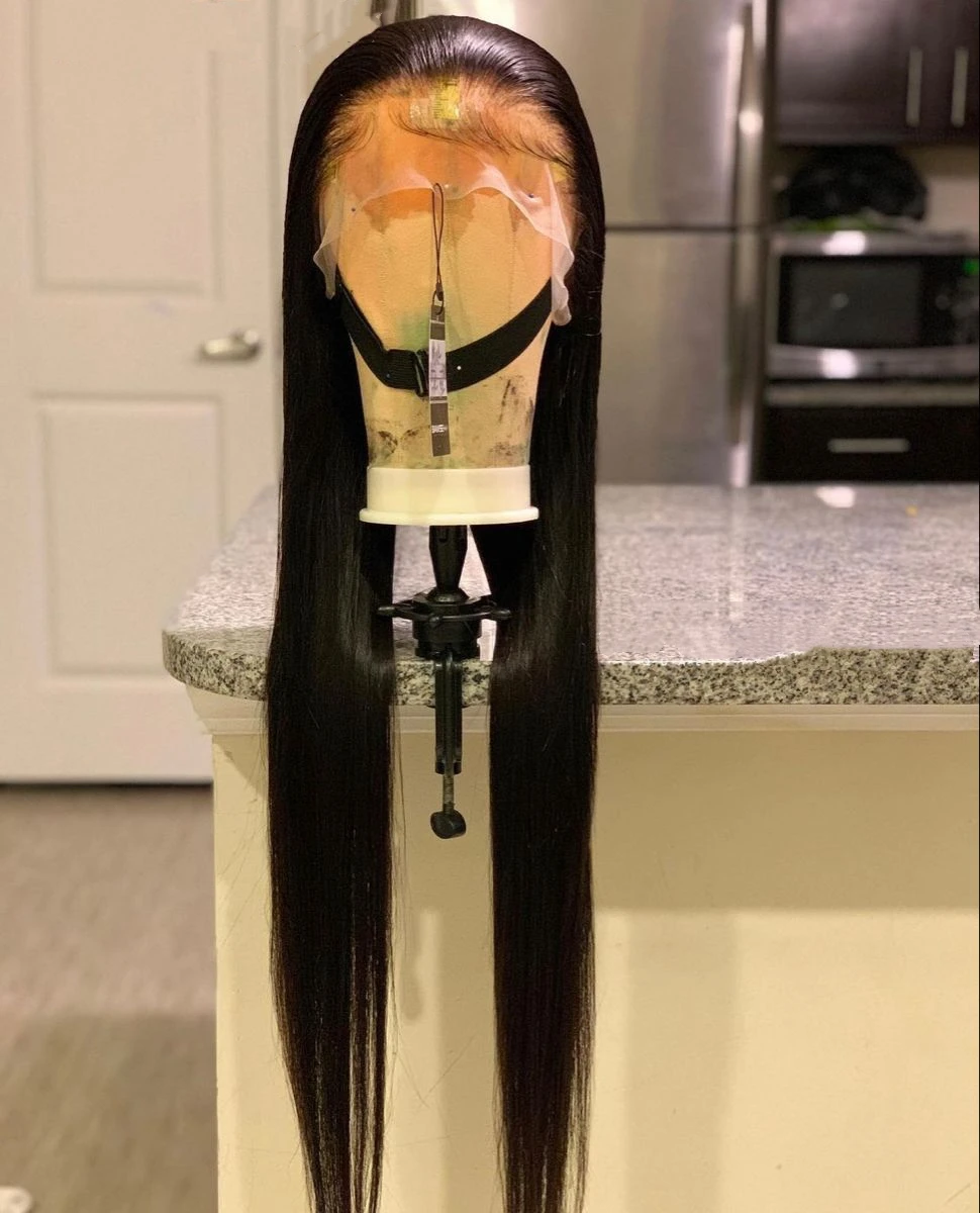 40 Inch 13x4 Transparent Straight Lace Front Wigs 200 Density Brazilian 13x6 Lace Frontal Wig Long Straight Lace Wig Pre Plucked Hairline With Baby Hair Natural Color For Women