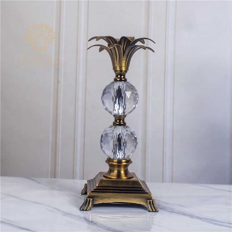 Wholesale clear wedding crystal candelabra glass decorative candlestick holder