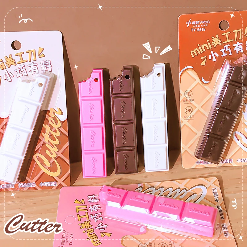 Esthétique Staacquersing Store Cutter, Cutter Box, Pocketknives, Chocolate Utility Knife, Mini Pockets Kawaii