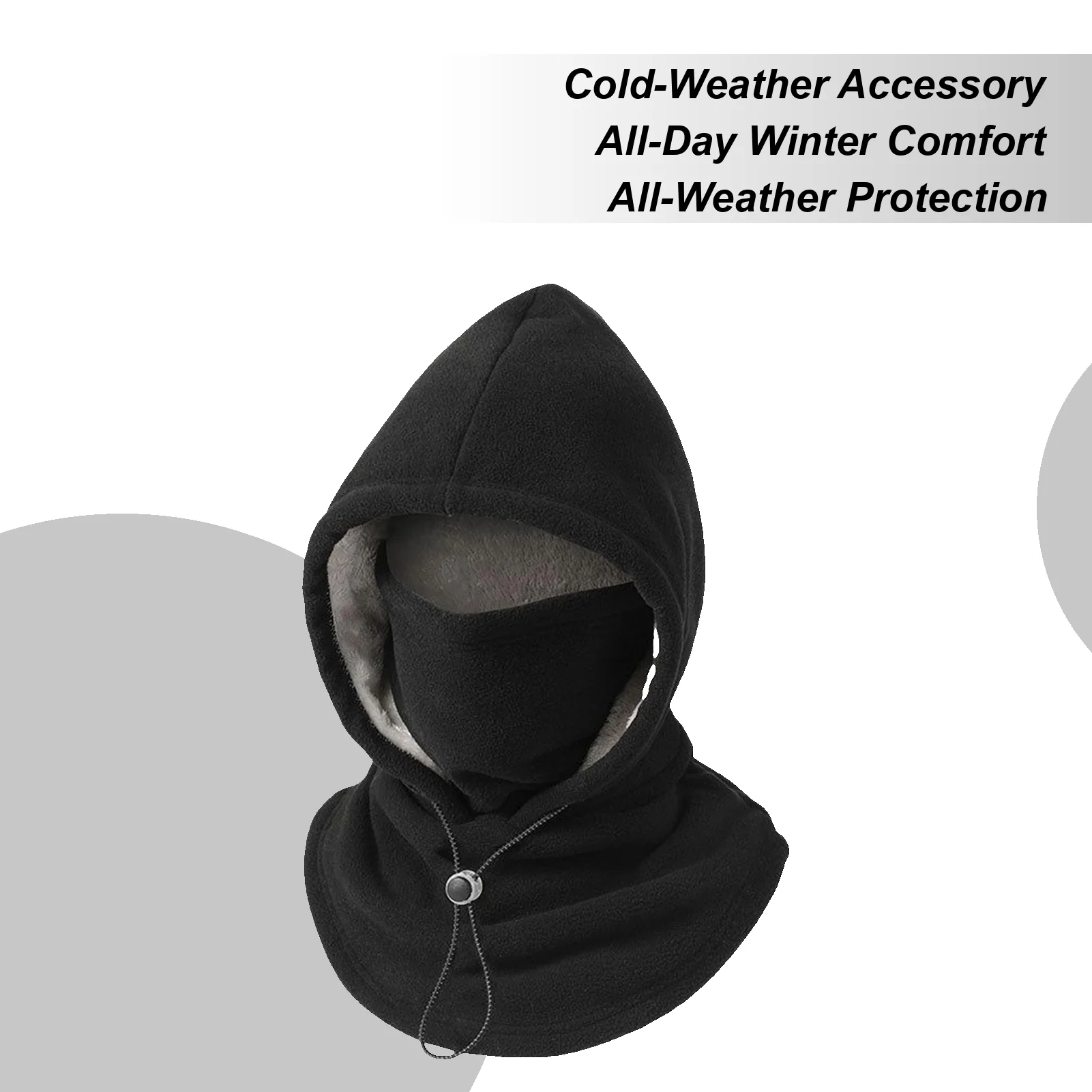 

Winter Hat With Face Cover Warm Windproof Breathable Adjustable Drawstring Headwear Warm Winter Hat For Cold Weather Cycling