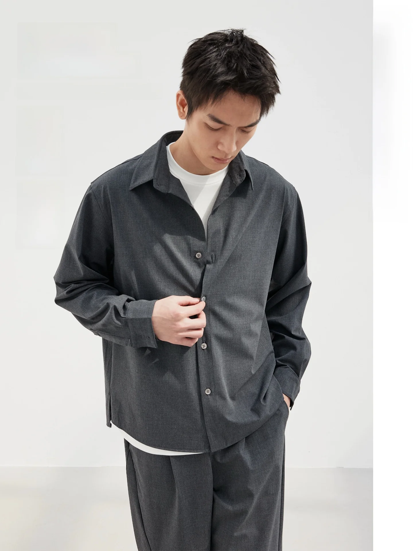 

Рубашка BcAlM Crissrex Store из роскошной шерсти, модала и ацетата, 3D-крой, повседневный стиль, с длинным рукавом, молодежная, популярная, для весны и осени