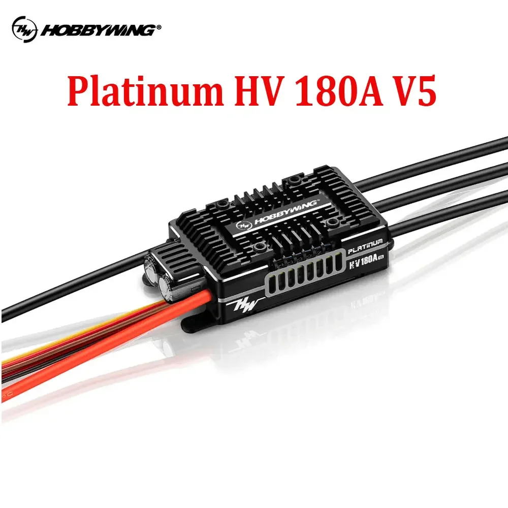 

Hobbywing Platinum HV 180A SBEC V5 бесщеточный ESC 6-14S высоковольтный ESC для электрического вертолета класса 550-700 или неподвижного крыла