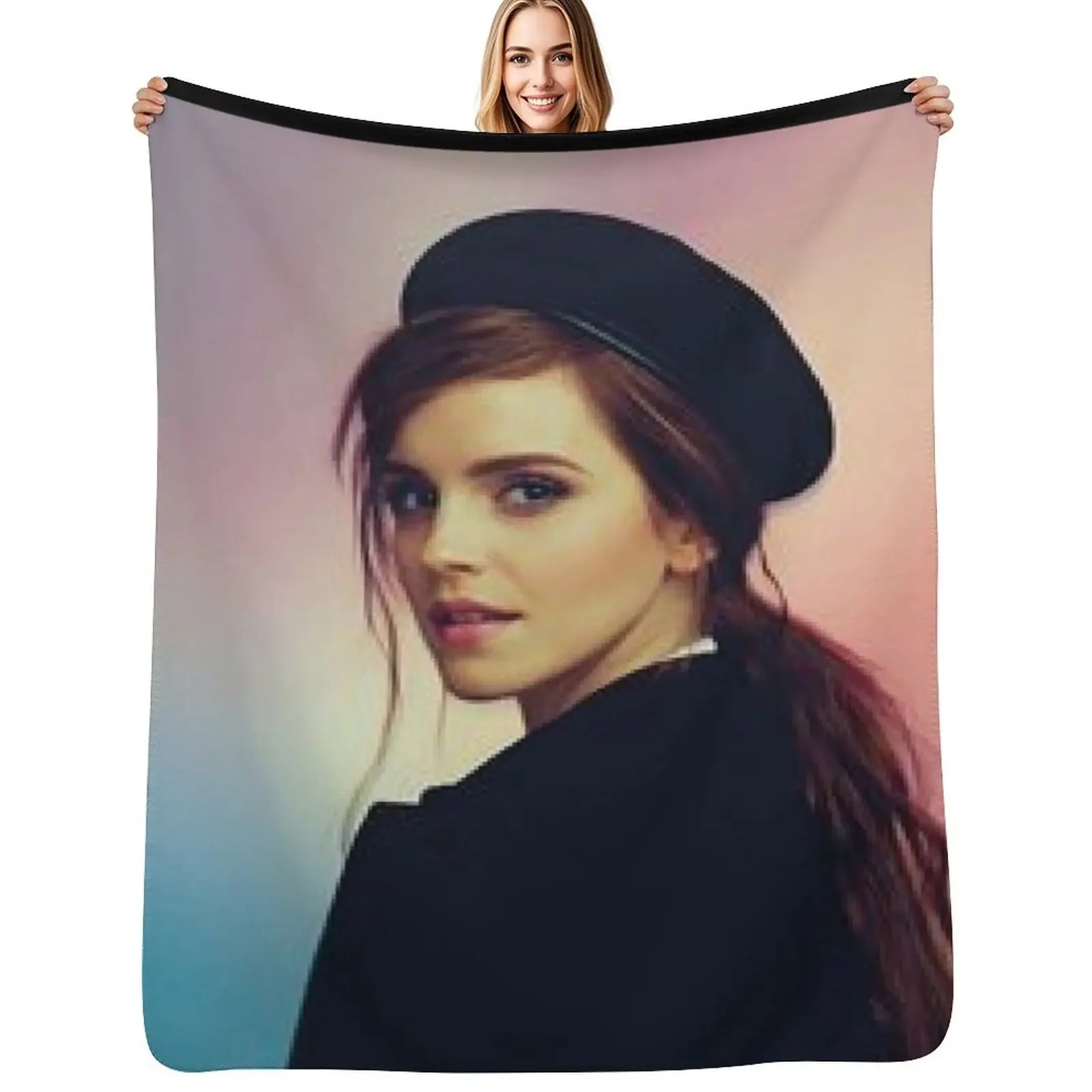 إيما واتسون رمي بطانية منقوشة دافئة متعددة الأغراض بطانية هدية شخصية #1