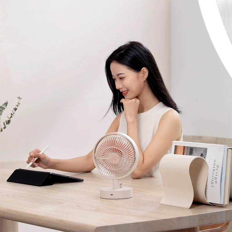 Sothing Desktop Fan Shaking Head Intelligent Digital Display Mini Cooling Fan Type-C Chargeable Portable Low Noise Fan