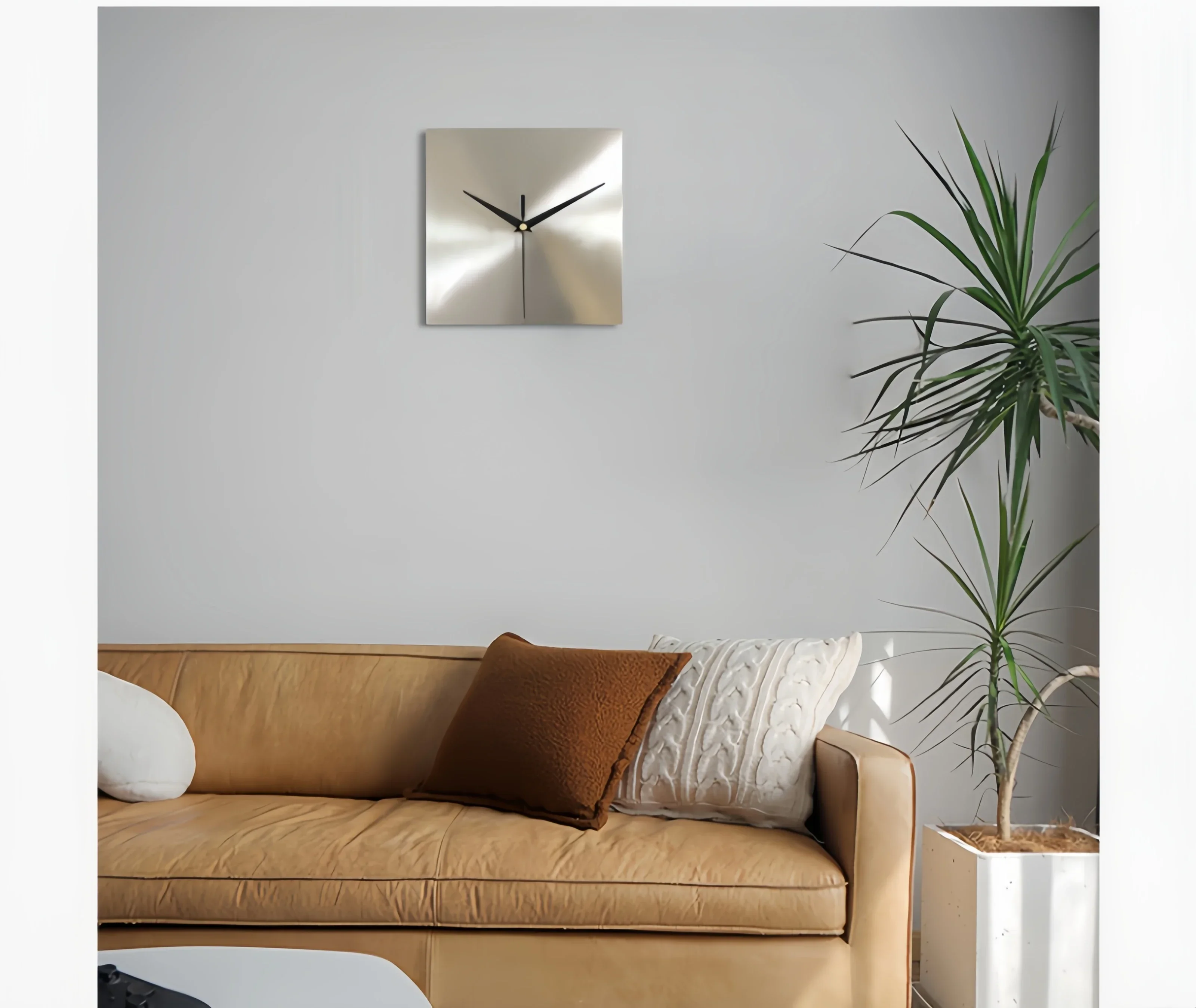 Square wall clock Living room, household and commercial silent clock Simple clock