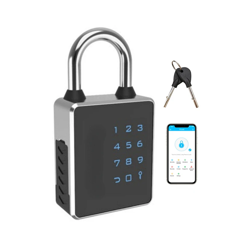 

For Waterproof 50mm Number Combination Touch Keypad Digital RFID Card NFC Blue tooth TTlock Tuya APP Smart Padlocks with Key