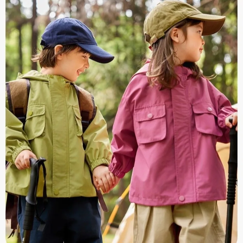 2025 Girls' Spring Autumn Windbreaker Outdoor Tee-Proof Casual Jacket Baby Coat Korean Children's Fashion Outerwear