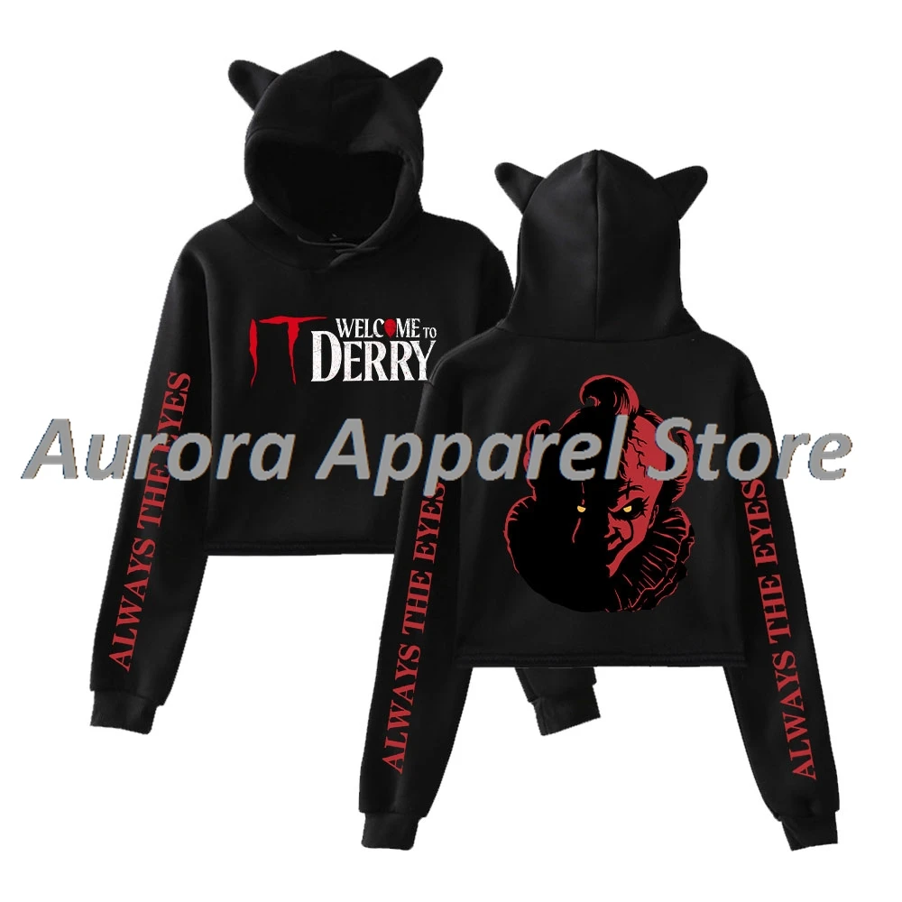 IT مرحبا بكم في Derry Always The Eyes Merch البلوز أنثى آذان القط هوديي كم طويل المحملة الملابس النسائية