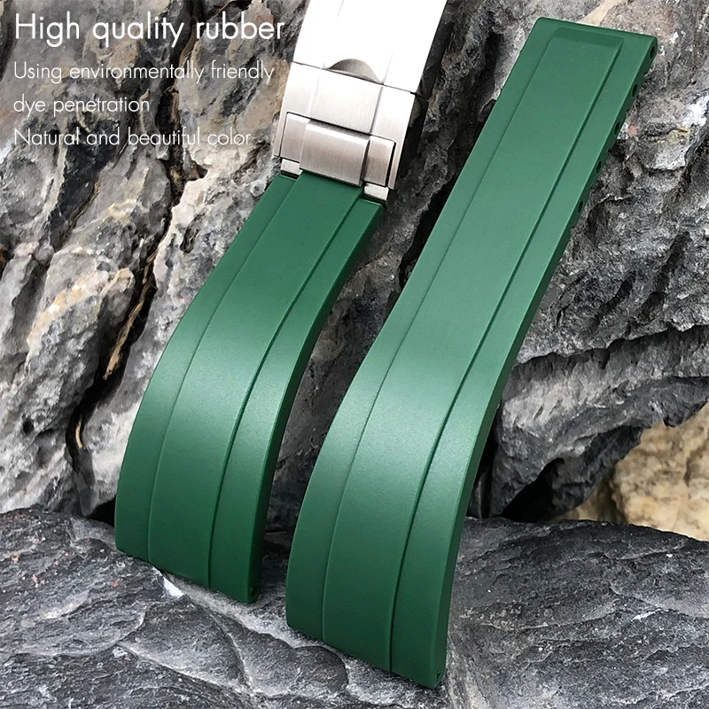 Natural Rubber Watchband 18mm 19mm 20mm 21mm for Rolex Submariner Daytona Yatch Master Oyester Datejust Silicone Watch Strap