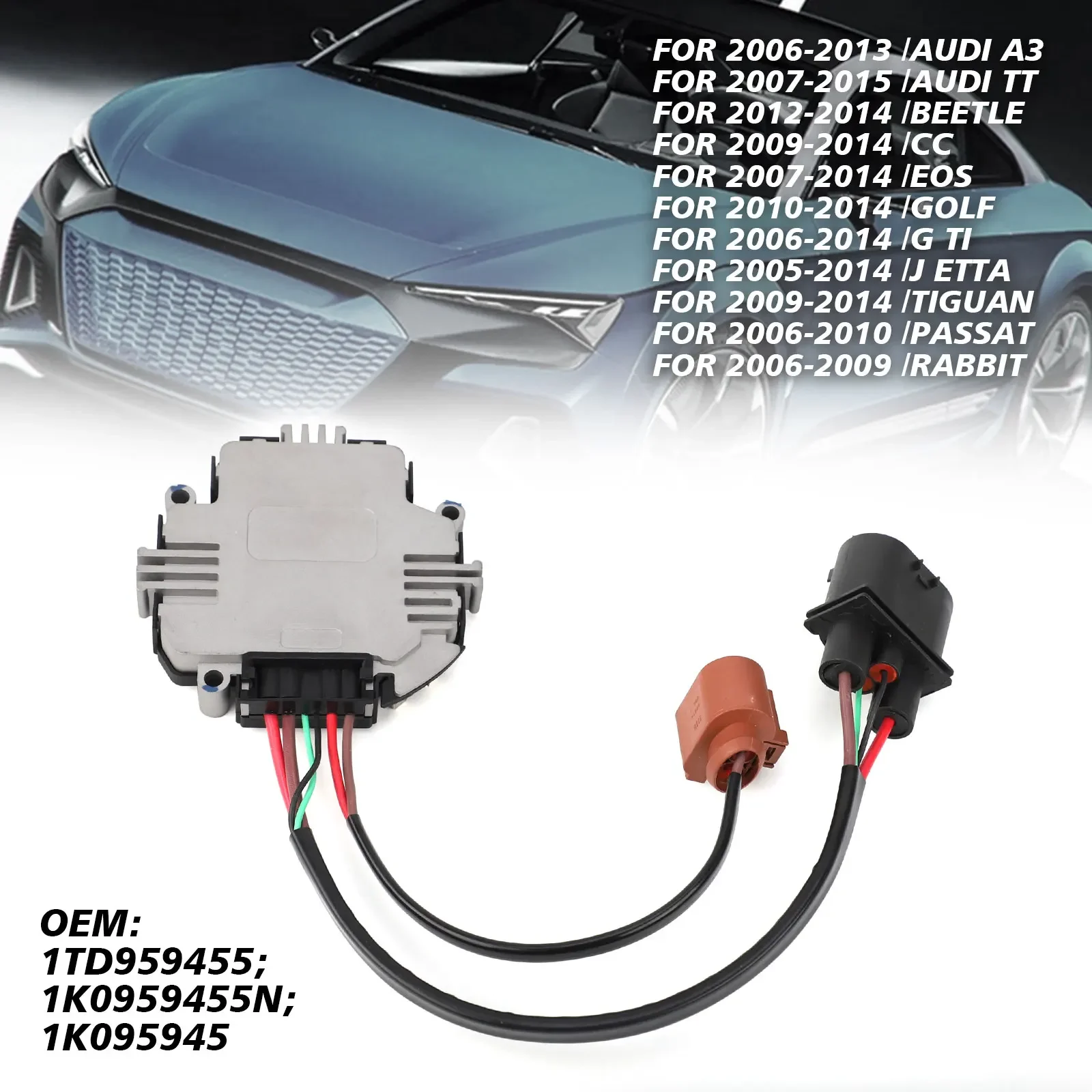 

New For Audi A3 TT VW CC Eos Golf Jetta Passat Cooling Fan Control Unit Module Radiator Cooling