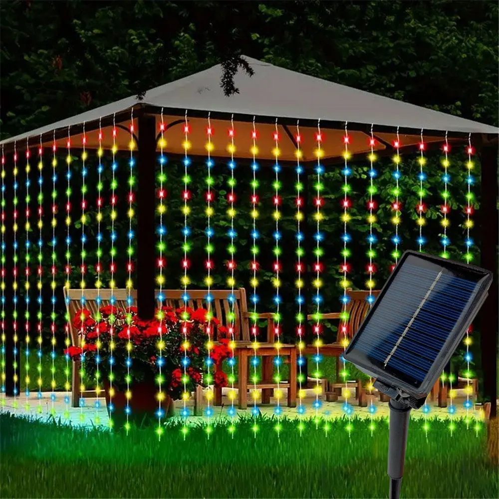 

Navidad 2024 Solar Curtain Light LED Outdoor Garland String Lights Christmas Tree Decorations Ornaments New Year 2025 Lights